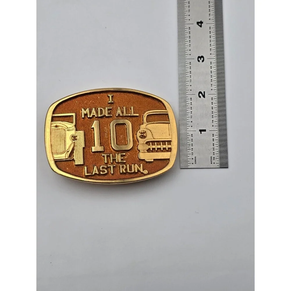 I Made All 10 Last Run Car Show Ac Tumbleweed Inc 14k Eletro Plate Belt Buckle